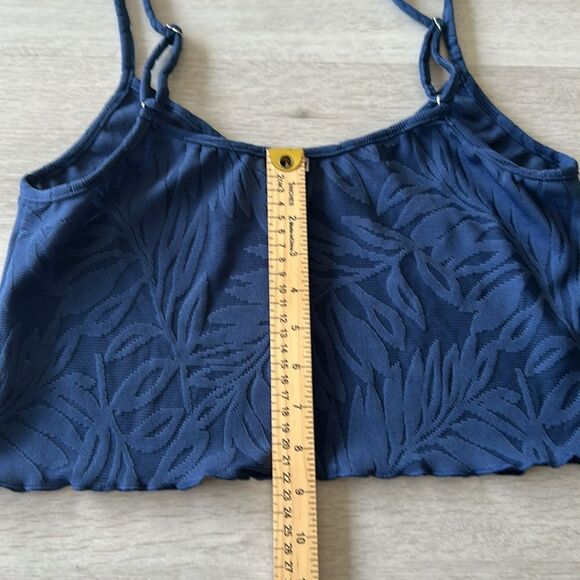 Wicked Weasel Sexy 9219 Peachy Palms Crop Top Navy M NWT - Picture 13 of 15